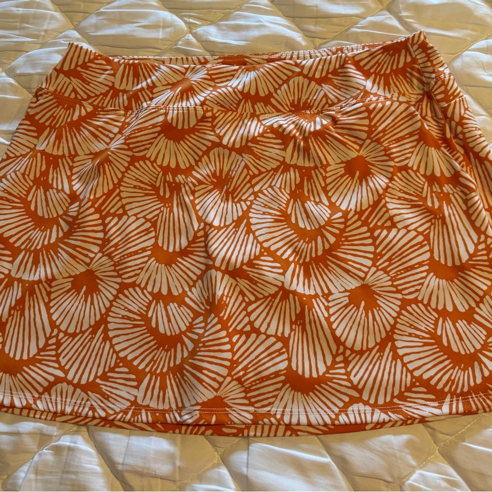 Tommy Bahama Brown and Orange Skater Mini Skirt